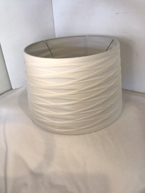 White Linen Pleated Drum Shade Lamp Shade