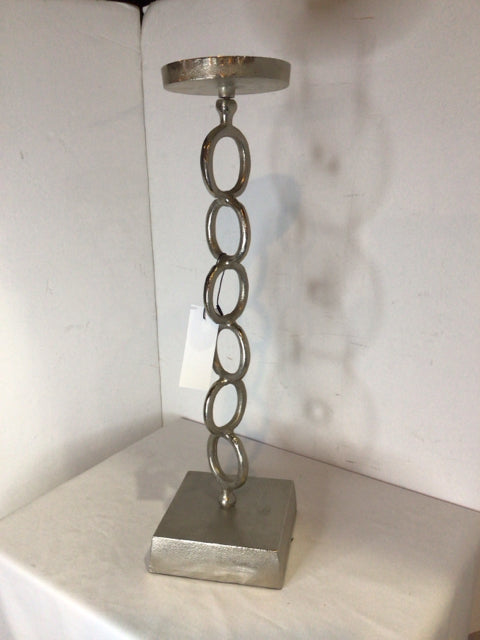 Silver Metal Candle Holder