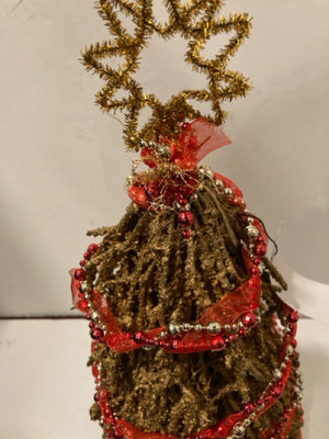 Faux Gold/Red Christmas Tree Holiday Item