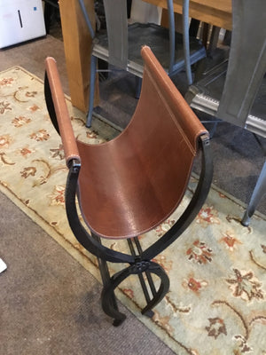 Rustic Folding Leather X Brown/black Bench