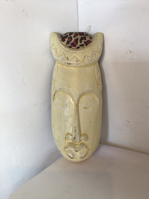 Carved Wood Mask Wall Decoration Art
