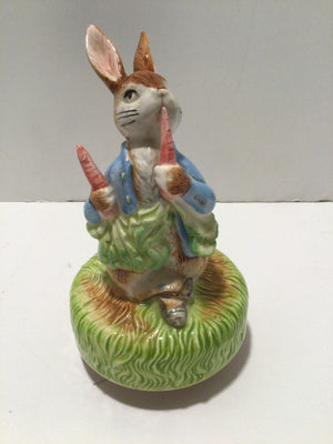 Schmid Vintage Green/Blue China Peter Rabbit Music Box