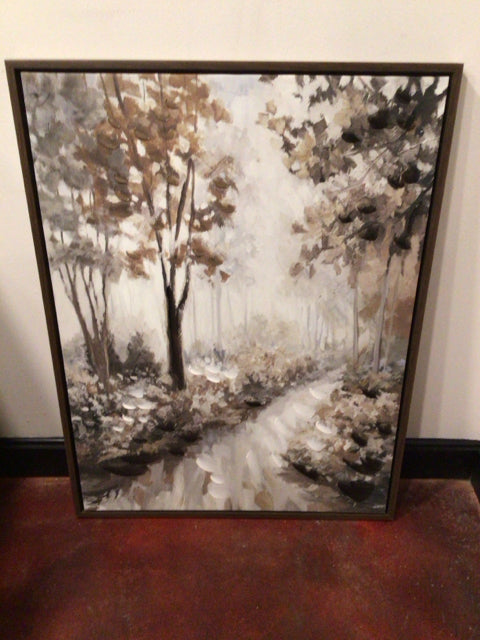 Brown/White Tree Framed Art