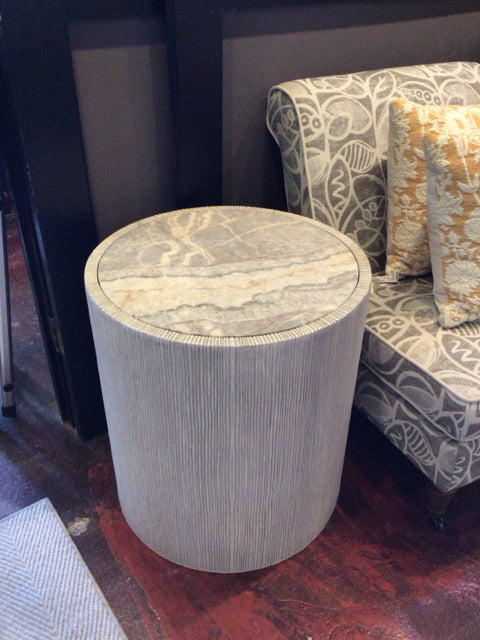 Trove Marble Top Ribbed Cream/Gray Table