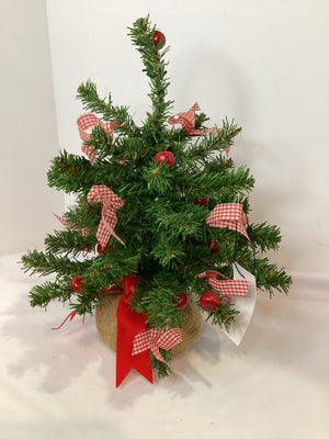 Faux Green/Red Christmas Tree Holiday Item