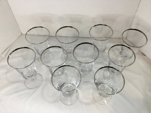 Reizart Kingsley Mid-Century Platinum Trim Crackle Water Glasses