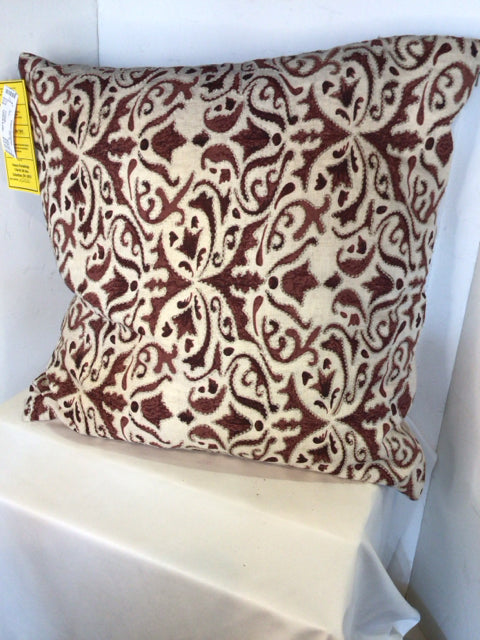 Brown/Cream Polyester Down Filled Pillow
