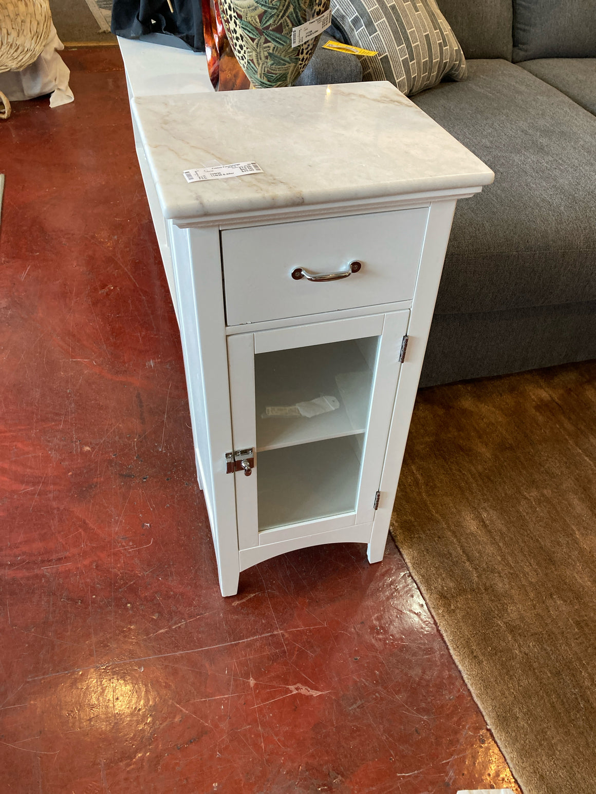 Bathroom White Marble Top Cabinet