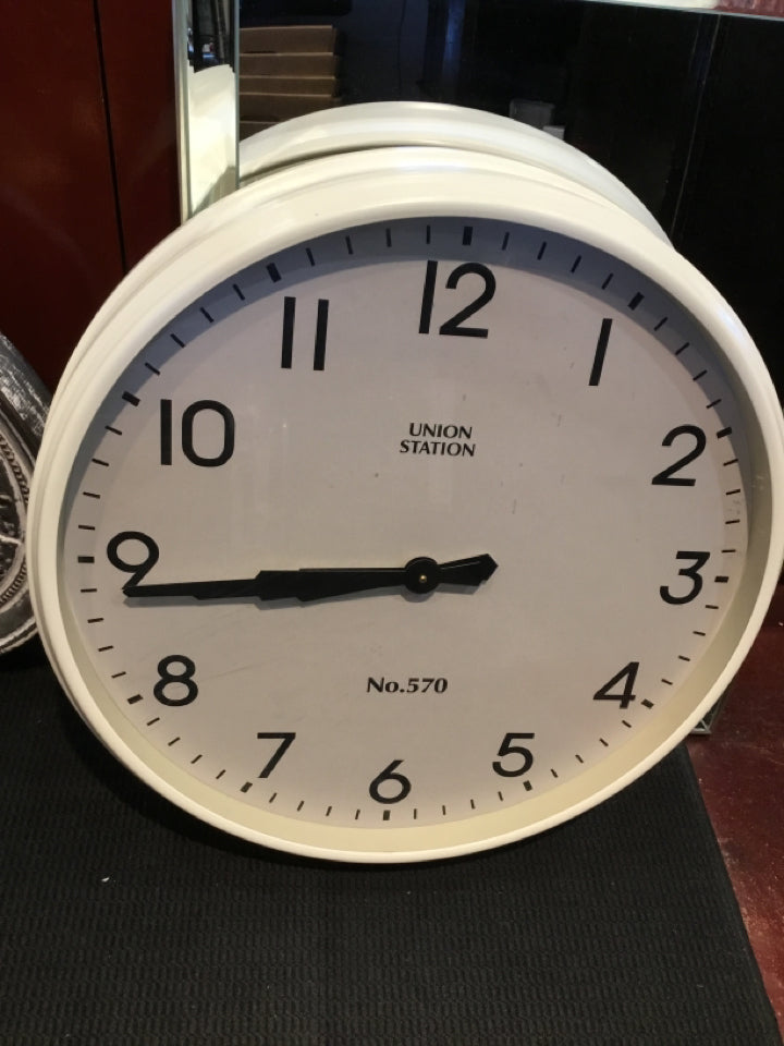 Pottery Barn Cream Metal Clock