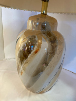 Mid Century Gold/Tan Glass Lamp