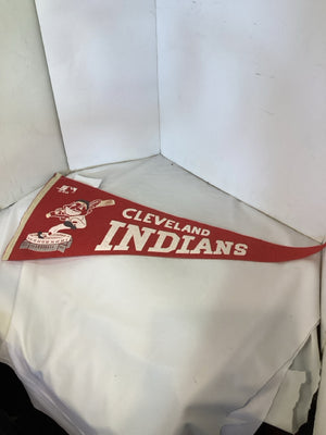 Vintage Pennant Red/white Felt Cleveland Indian Flag