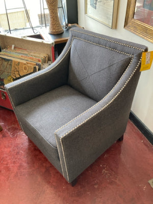 Jofran Arm Polyester NailHead Gray Chair