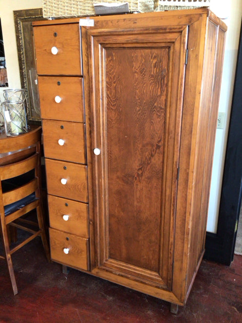 Palliser Vintage Brown Wood Drawers Cabinet