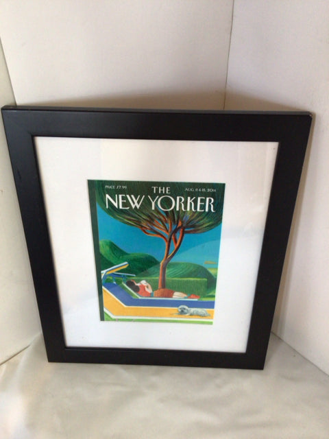New Yorker Green/Blue Beach Framed Art