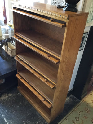 Barrister Oak Glass Front Brown Bookcase/Bookshelf