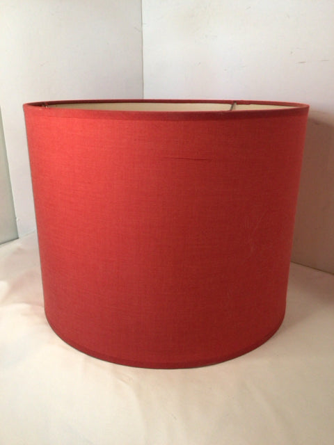 Red Linen Drum Lamp Shade