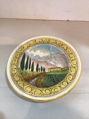 Italian Ceramic Country Side Yellow/White Wall Decoration
