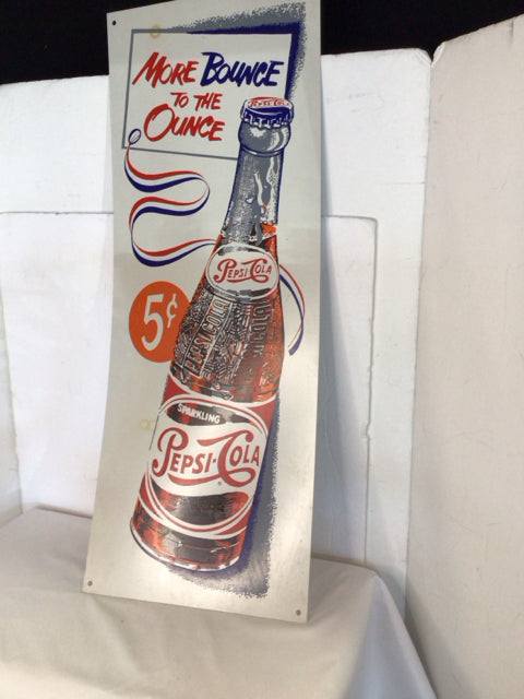 Vintage White/Multi Metal Pepsi Cola Sign