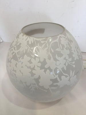 White Glass Floral Lamp