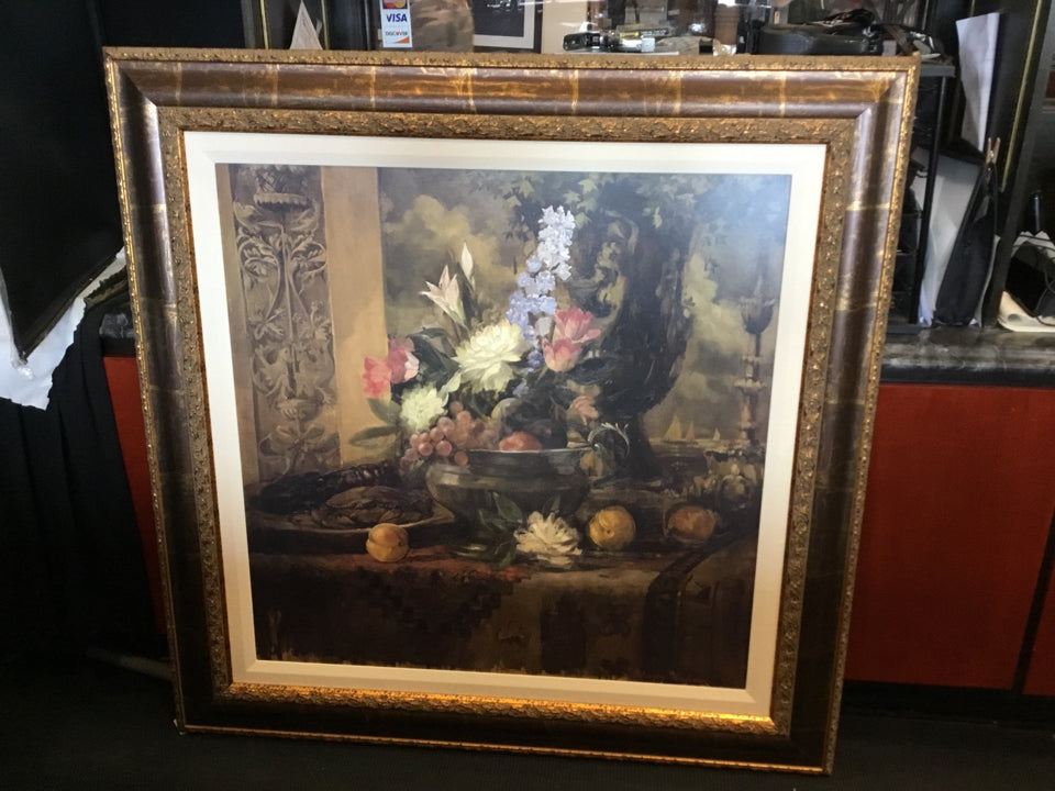Signed Still Life Multi-Color Floral Framed Art