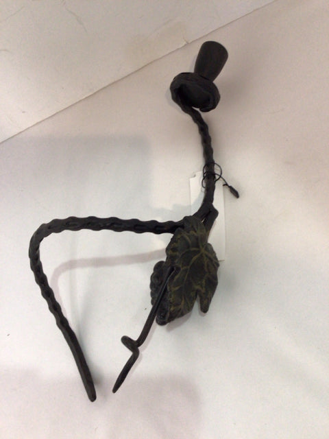 Candle Holder Black Wrought Iron Wine Acces.