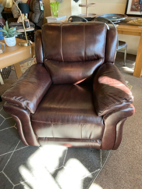 Recliner Faux Leather Electric Brown Chair