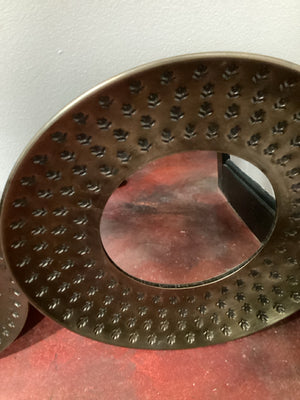 Set of 3 Bronze Metal Round Flowers Mirror