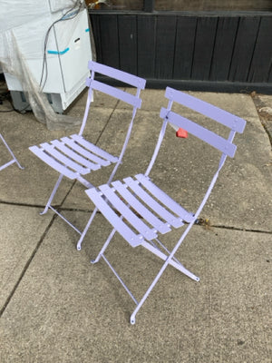 2 Modern Outdoor/Outside Metal Folding Pair Lavender Chair Set AB2PKV4A