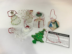 Clear/Multi Glass Hand Blown Holiday Ornaments