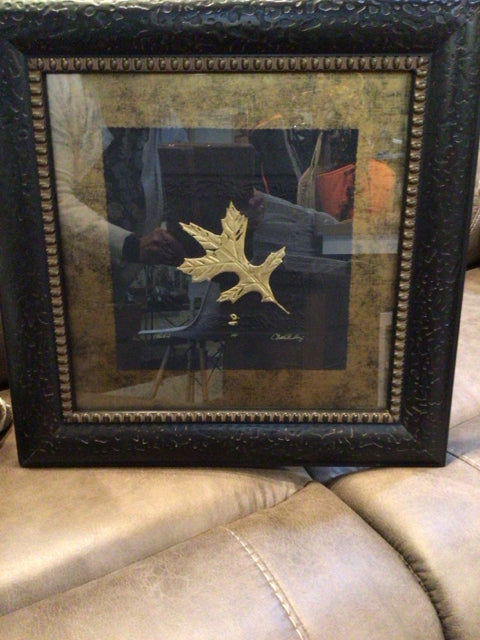 Morgan House Gold Bronze Leaf Framed Art