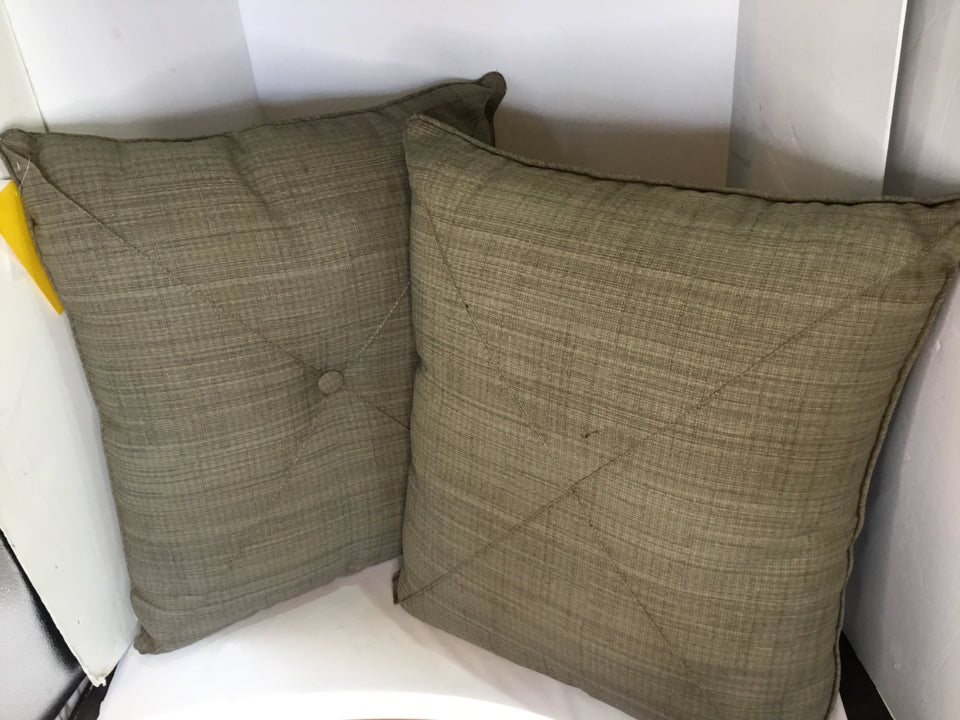 Outdoor/Outside Beige Polyester Pair Pillow Set