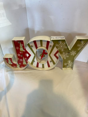 Christmas Red/white Metal Lighted Sign Holiday Item