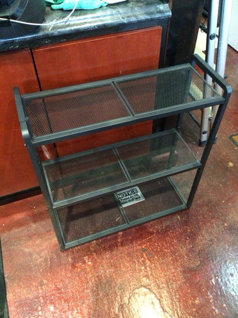 3 Tier Black Metal Shelf