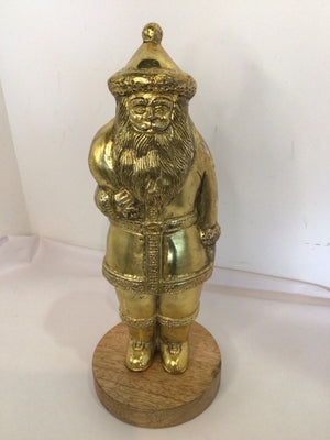 Gold Ceramic Santa Holiday Item