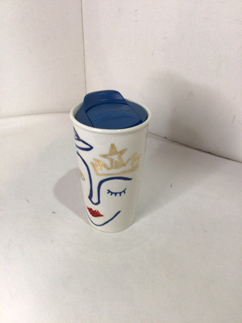 Starbucks Travel Blue/White Ceramic Mermaid Mug