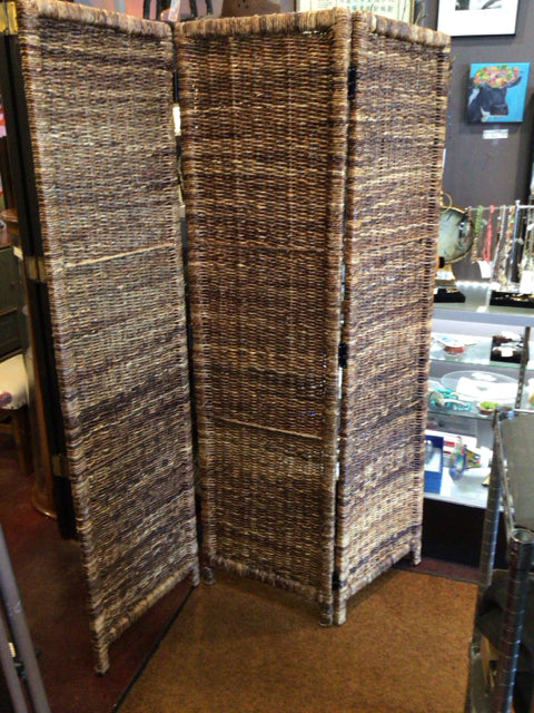World Market Brown Seagrass Room Divider/Screen