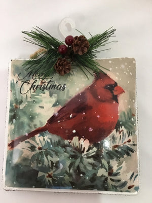 Wall Decoration Tin Cardinal Holiday Item