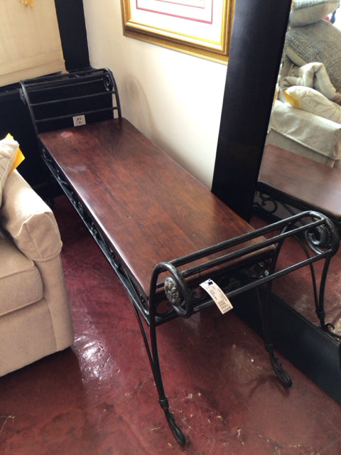 Vintage Wrought Iron Wood NeoClassic Bench