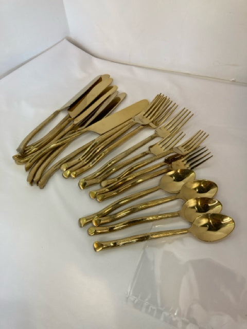 Vintage 2 Piece Gold Metal Silverware