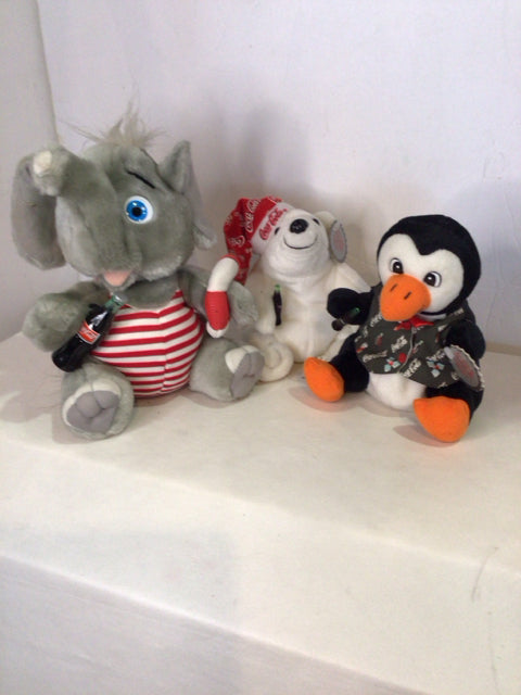 Coca-Cola Vintage Set of 3 Stuffed Animal