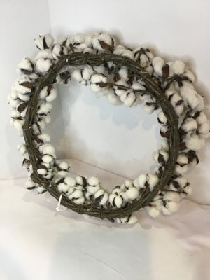 White Cotton Balls Wreath