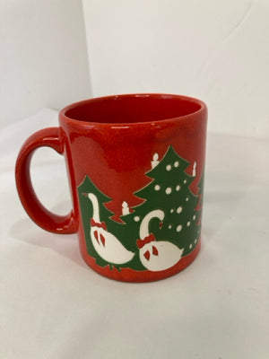 Waechtersbach Vintage Red/Green Ceramic Mug Duck Holiday Item