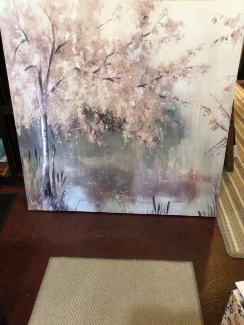 Pink/Blue Tree Stretch Canvas Art