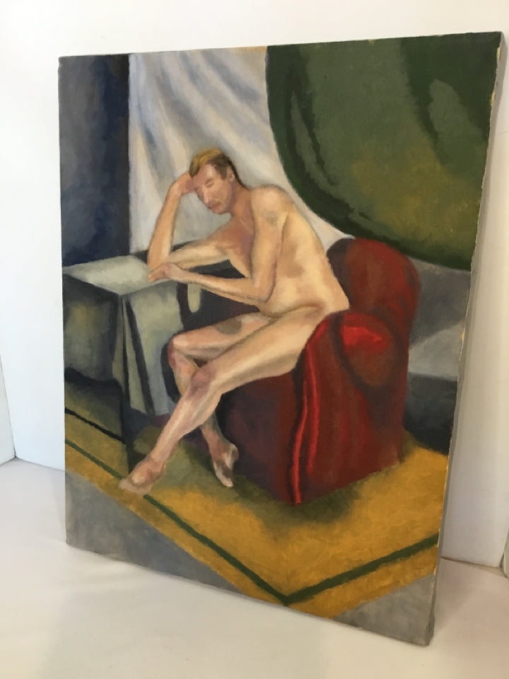 Original Multi-Color Man Stretch Canvas Art