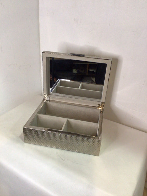 Pottery Barn Silver Divided Jewelry Box