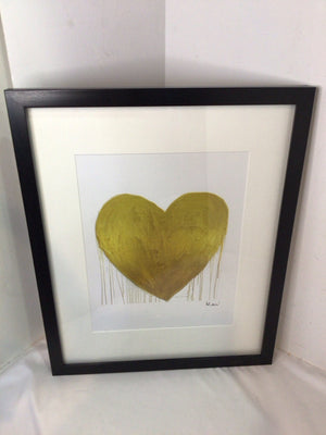 Still Life Gold/Black Heart Framed Art