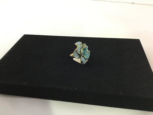 Sterling Silver Blue Rhinestone Ring