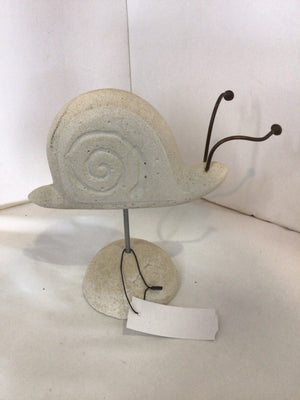 Whimsical White Stone Bird Garden Access.