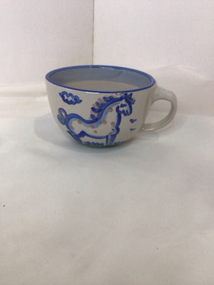 M.A. Hadley Gray/Blue Ceramic Cup