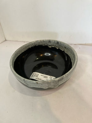 Vintage Drip Black/Gray Ceramic Bowl